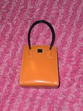 Dooney & Bourke Orange Mini Tote with Black Handles